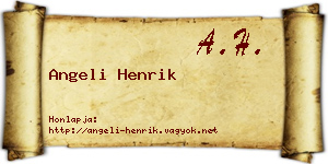 Angeli Henrik névjegykártya